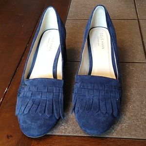 Cole Haan Blue Suede Chunky heels